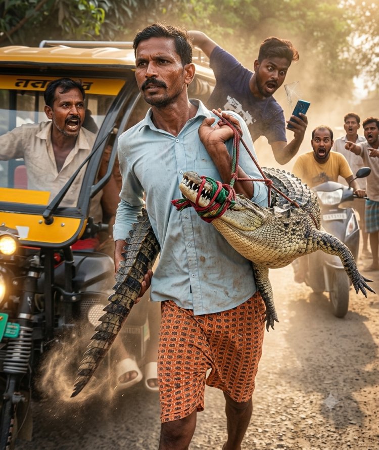 कंधे पर सवार काल! बिहार के सुपौल में जब खेत से सीधे थाने पहुंचा 5 फीट लंबा जिंदा मगरमच्छ