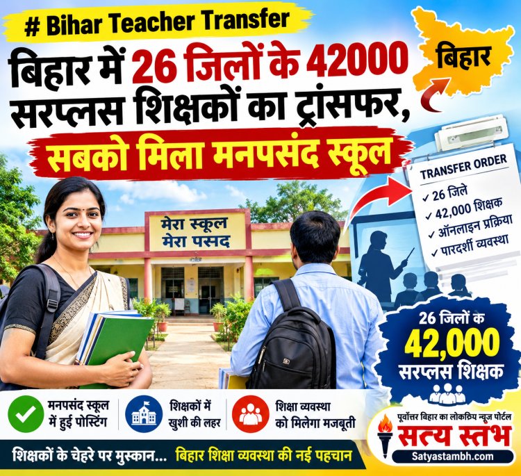 बिहार में 42 हजार 'सरप्लस' शिक्षकों का तबादला: सभी को मिले मनपसंद स्कूल, 17 सितंबर से सामान्य स्थानांतरण